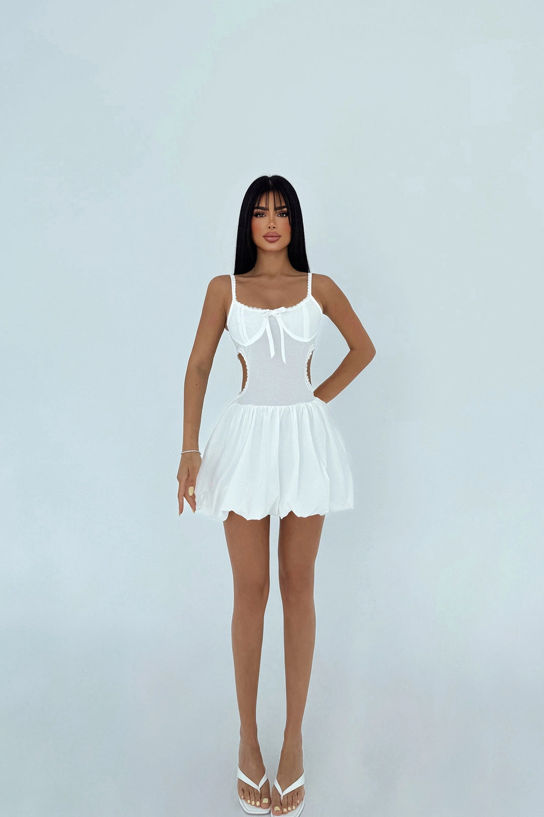 EYY Women Beyaz Askılı Mini Elbise - Durham