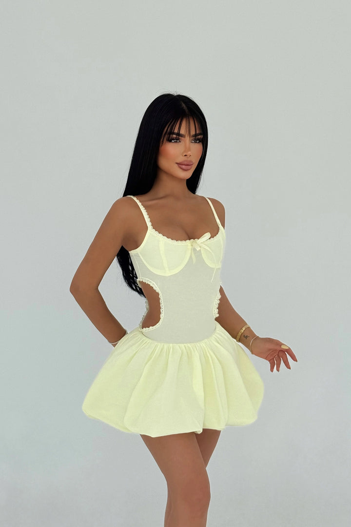 EYY Women Yellow Strap Mini Dress - Raalte