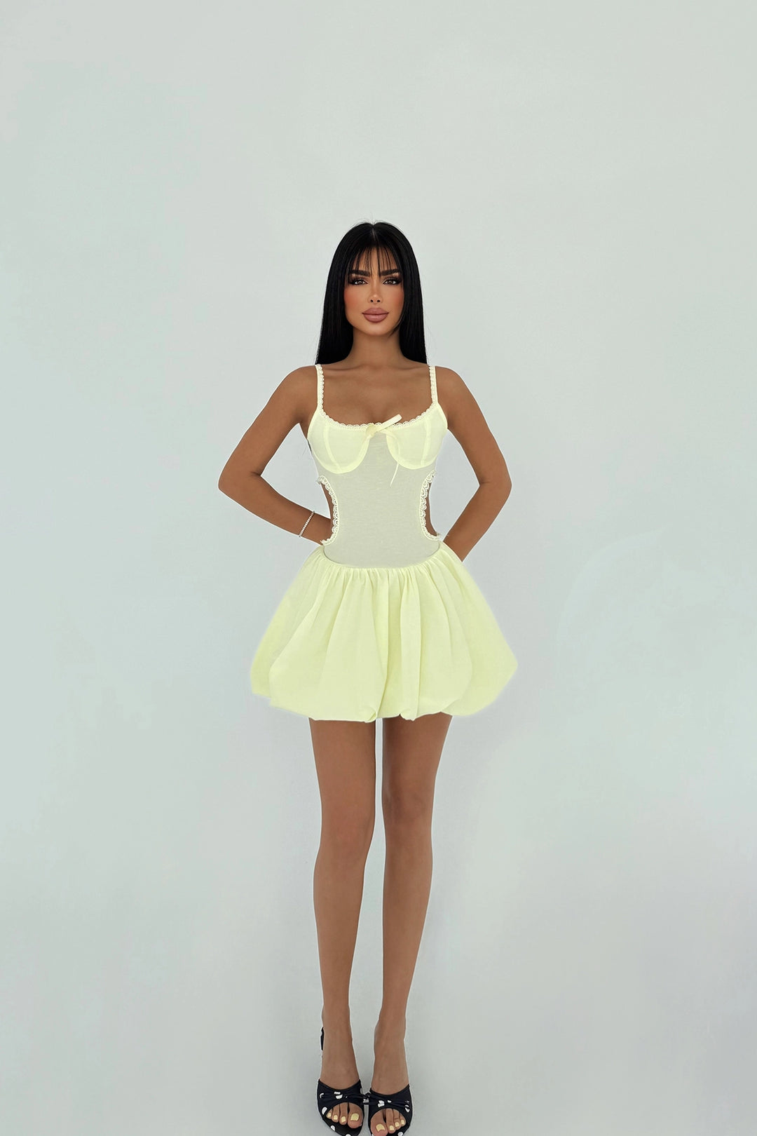 EYY Women Yellow Strap Mini Dress - Raalte