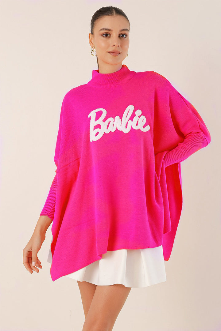 BGD Women Slit Poncho Sweater - Dark Pink - Avondale