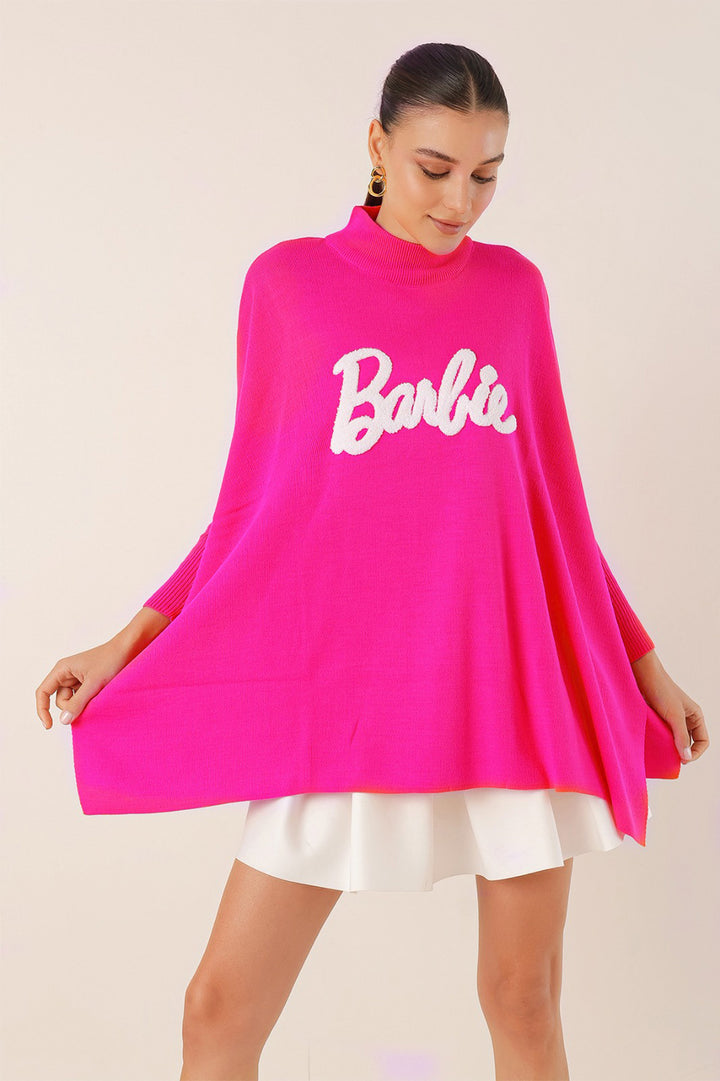 BGD Women Slit Poncho Sweater - Dark Pink - Avondale