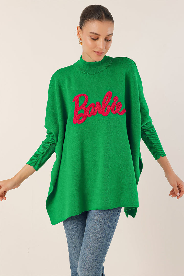 BGD Women Slit Poncho Sweater - Dark Green - Avondale