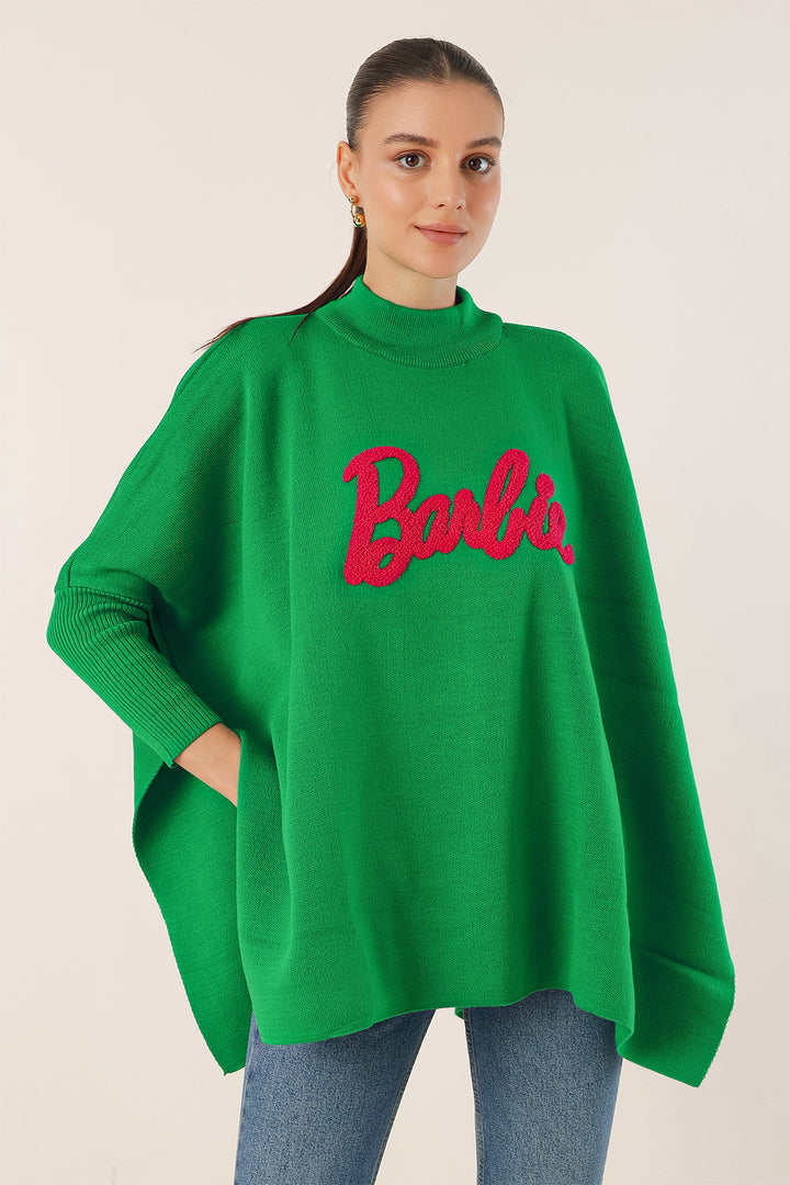 BGD Women Slit Poncho Sweater - Dark Green - Avondale