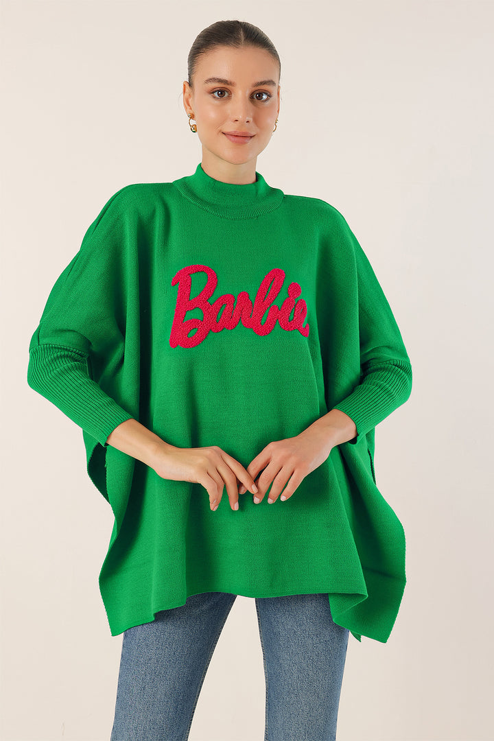 BGD Women Slit Poncho Sweater - Dark Green - Avondale