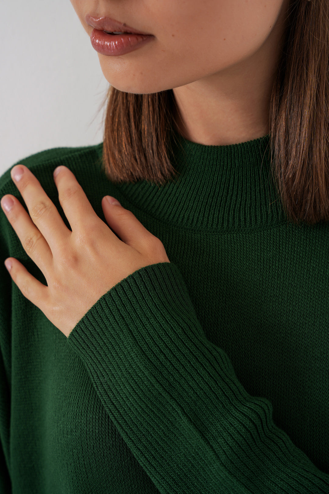 BGD Women Slit Poncho Sweater - Emerald Green - Pristina