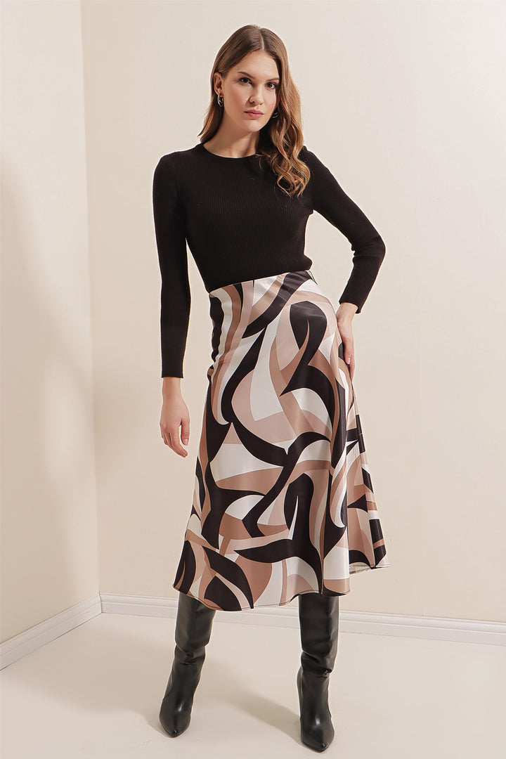 BGD Women Satin Skirt - Beige - Tamiami