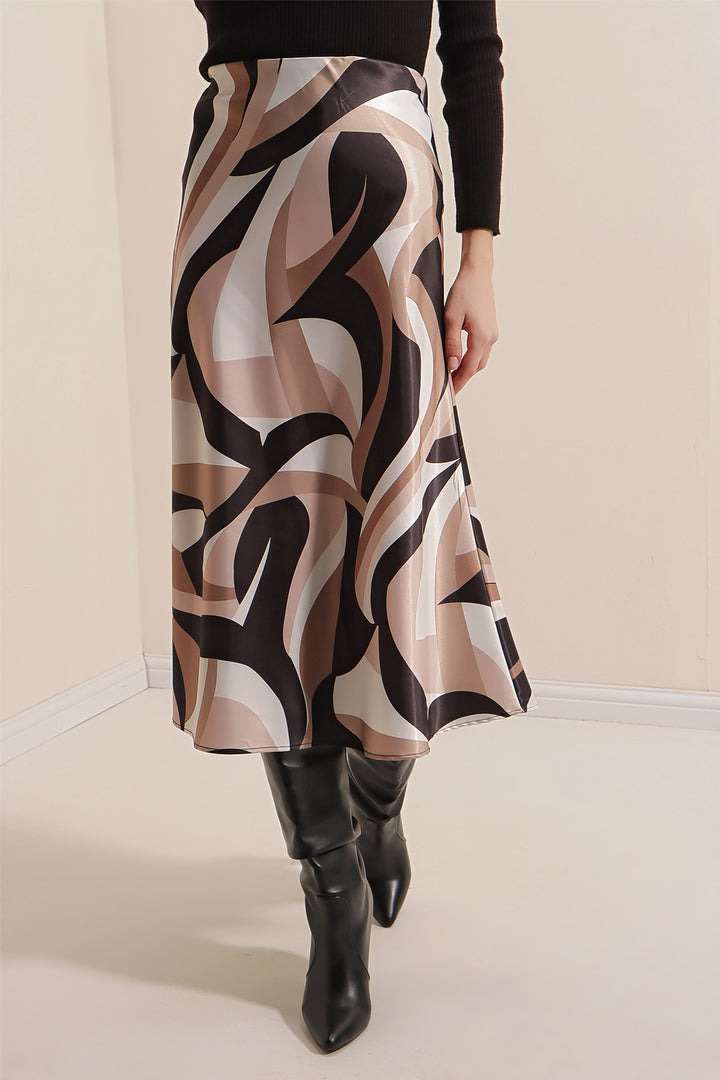 BGD Women Satin Skirt - Beige - Tamiami