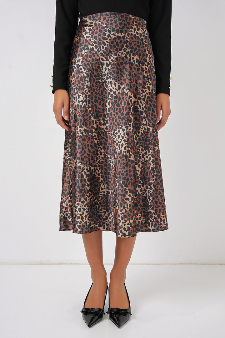 BGD Women Satin Skirt - Brown - Goes