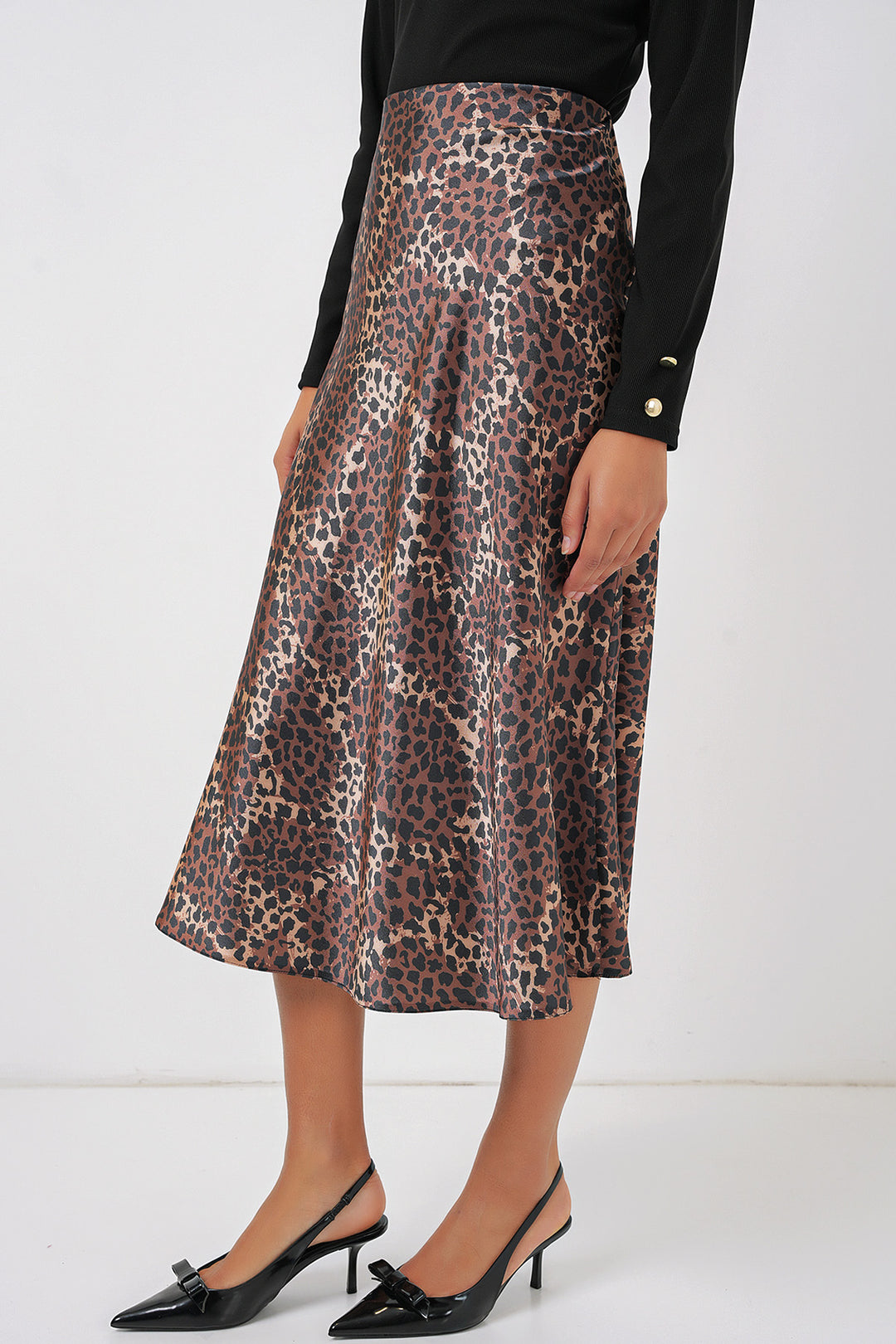 BGD Women Satin Skirt - Brown - Goes
