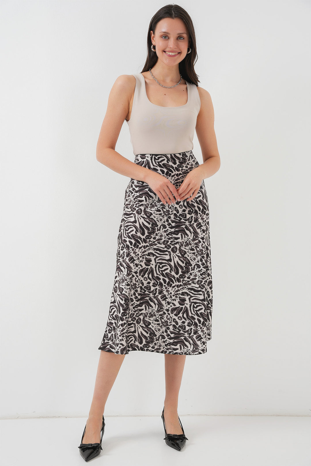 BGD Women Satin Skirt - Z.Bej - Tepic
