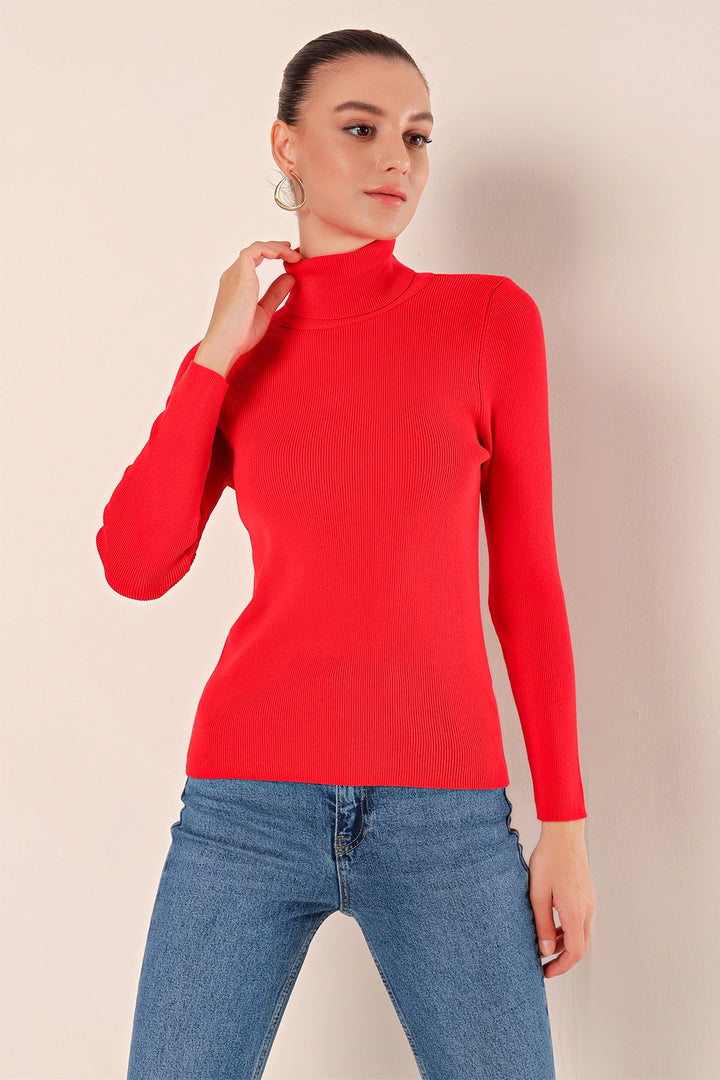 BGD Women Turtleneck Sweater - Red - Antioch