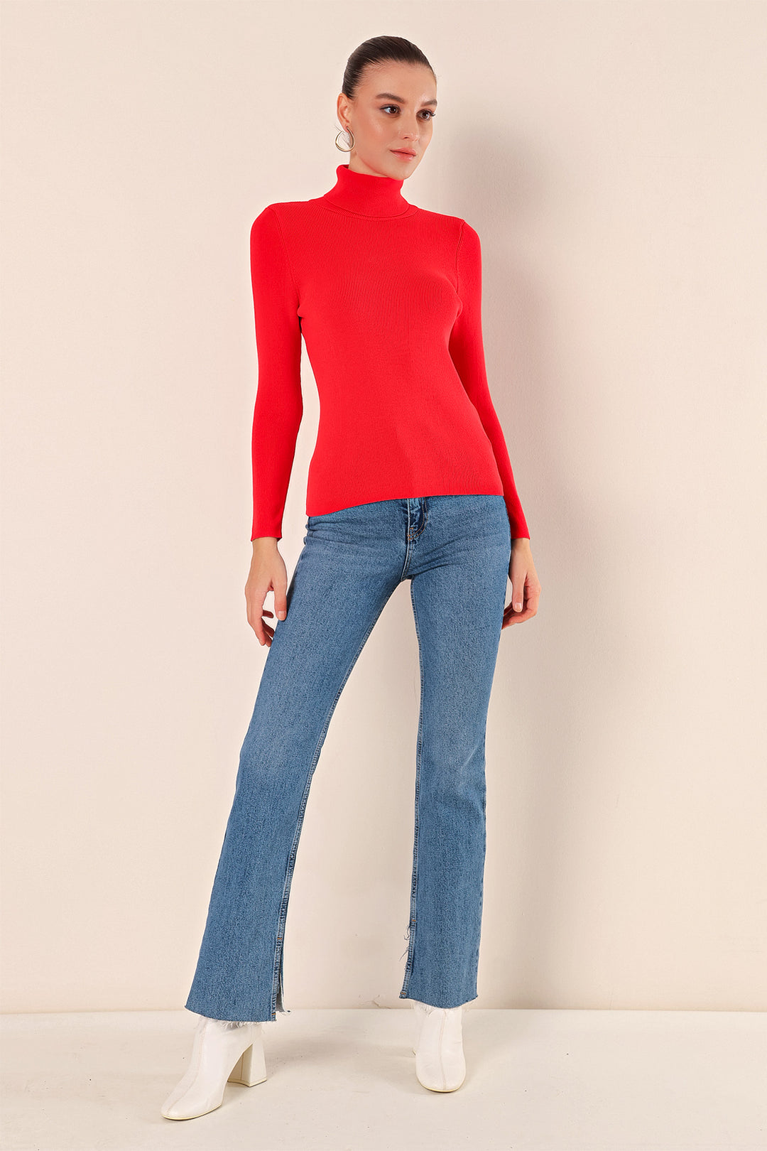 BGD Women Turtleneck Sweater - Red - Antioch