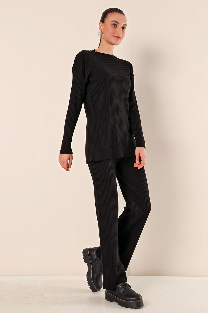 BGD Women Ribbed Two-Piece Set - Black - Wallasey