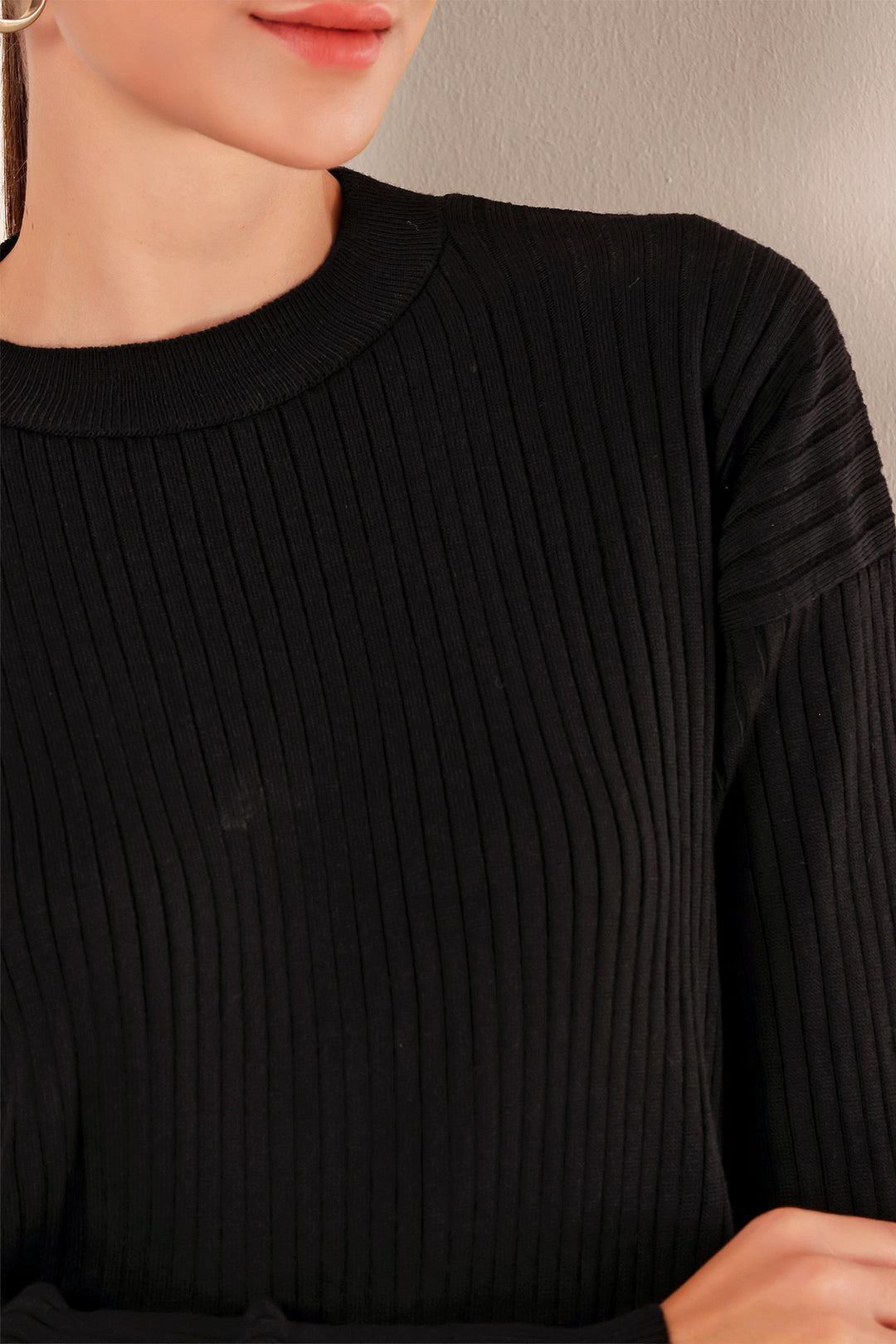 BGD Women Ribbed Two-Piece Set - Black - Wallasey