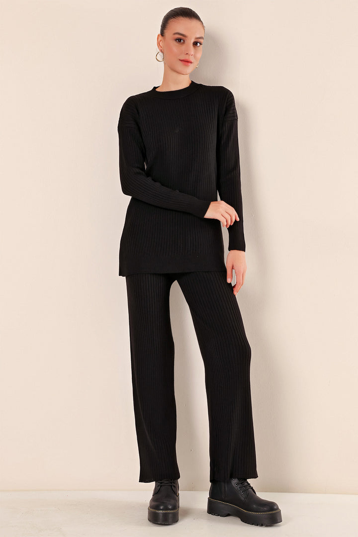 BGD Women Ribbed Two-Piece Set - Black - Wallasey