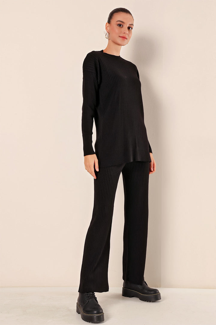 BGD Women Ribbed Two-Piece Set - Black - Wallasey