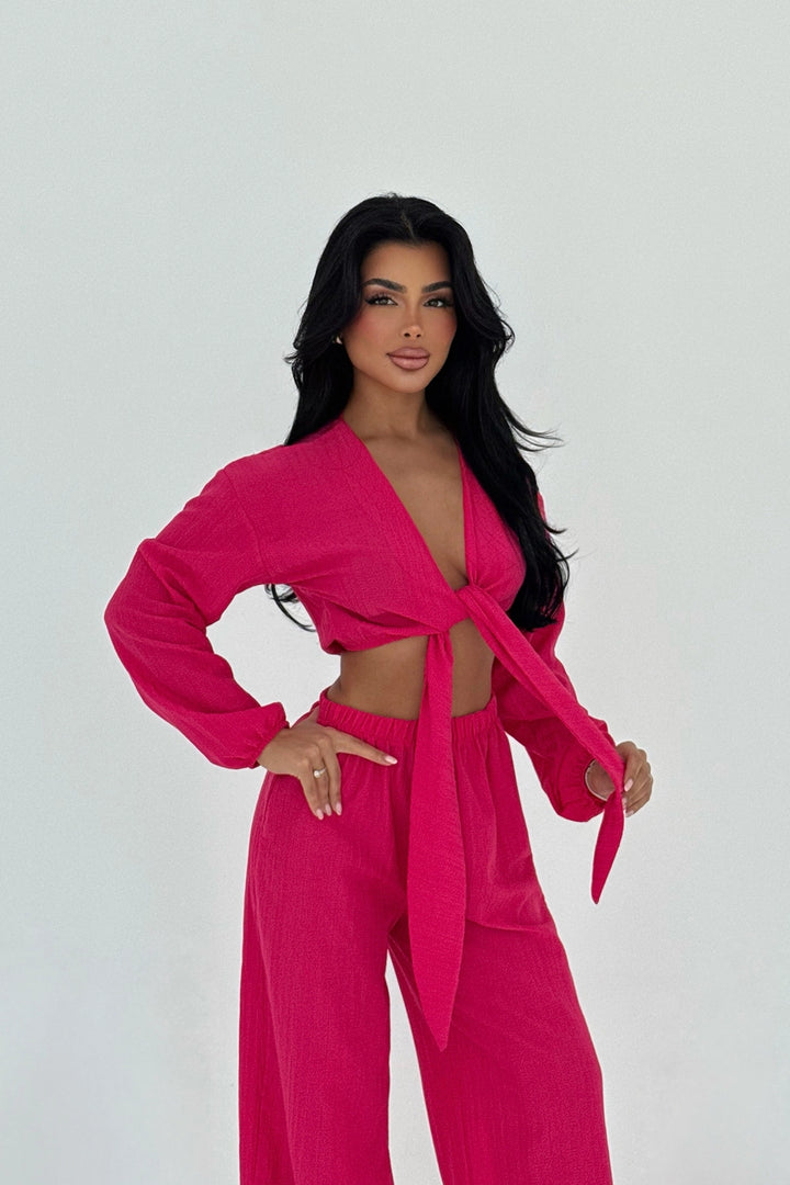 EYY Women Fuchsia Adelina Tied Suit - North Vancouver
