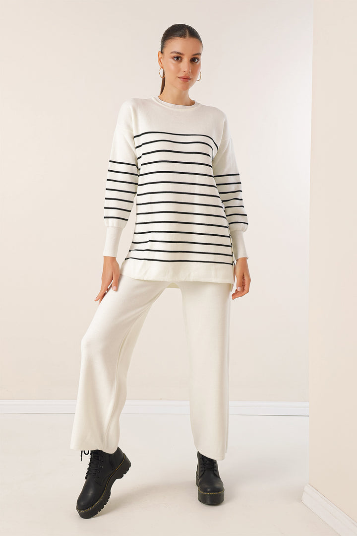 BGD Women Button Detailed Two-Piece Set - White - Avondale