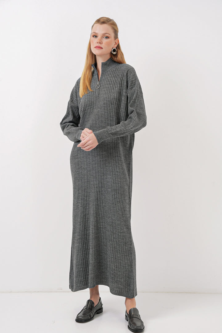 BGD Women Knit Dress - Anthracite - Wijchen