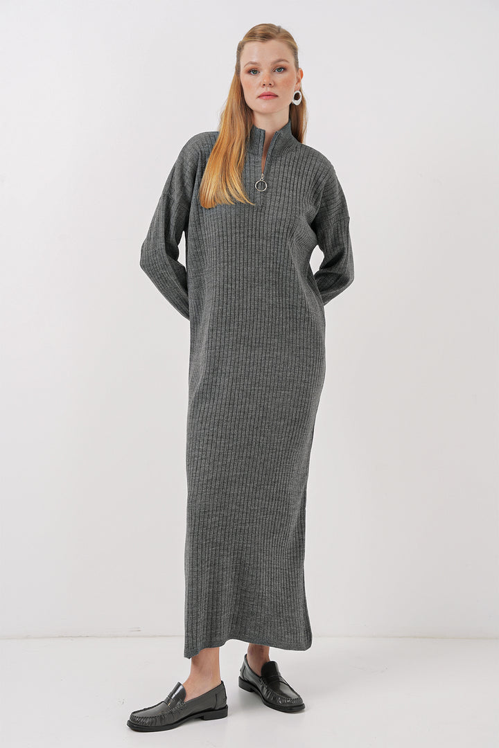 BGD Women Knit Dress - Anthracite - Wijchen