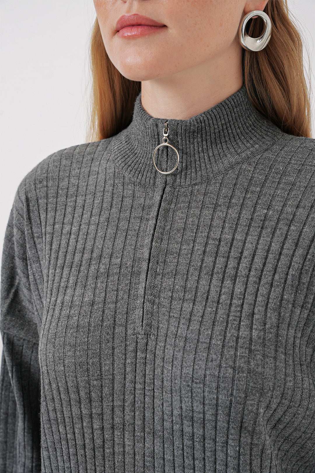 BGD Women Knit Dress - Anthracite - Wijchen