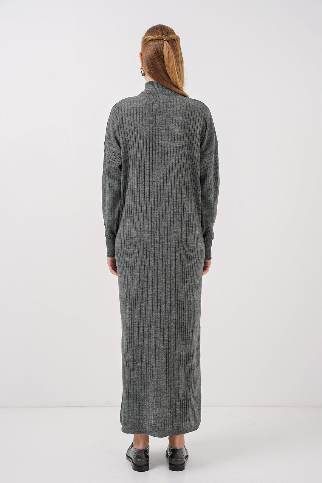 BGD Women Knit Dress - Anthracite - Wijchen