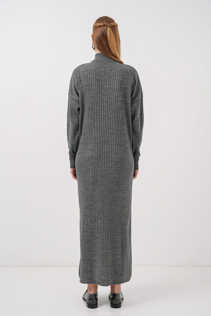 BGD Women Knit Dress - Anthracite - Wijchen