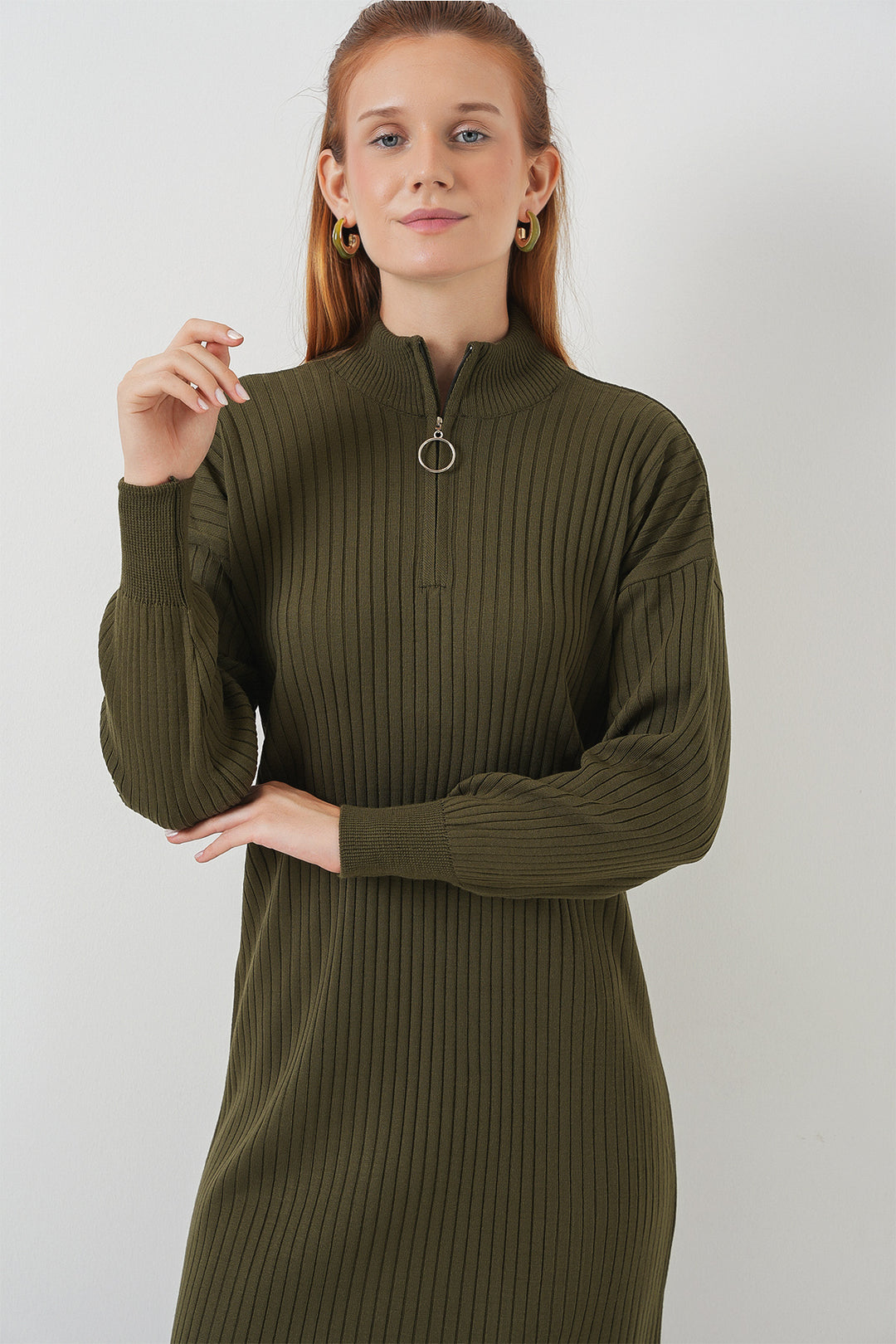 BGD Women Knit Dress - Khaki - Folkestone