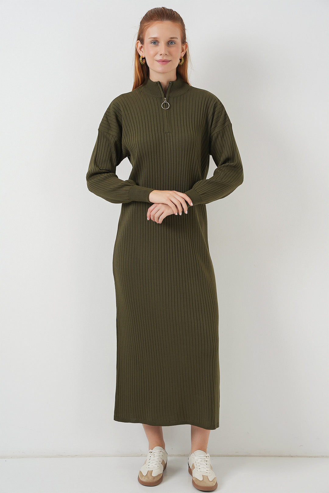 BGD Women Knit Dress - Khaki - Folkestone