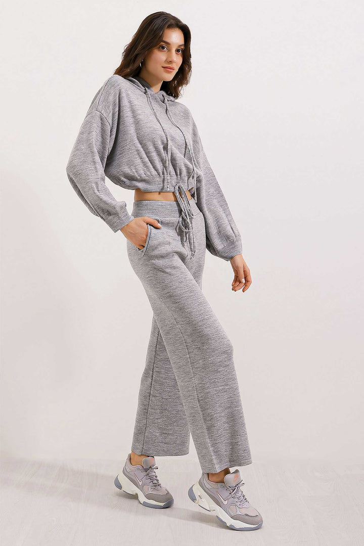 BGD Women Hooded Oversized Two-Piece Set - Gray - Avondale