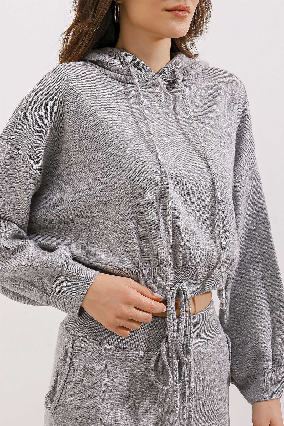 BGD Women Hooded Oversized Two-Piece Set - Gray - Avondale