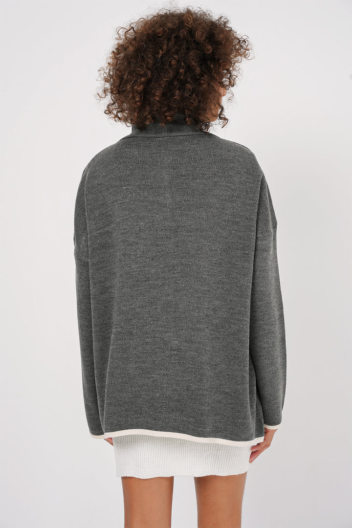BGD Women Shawl Collar Knit Cardigan - Anthracite - Braintree