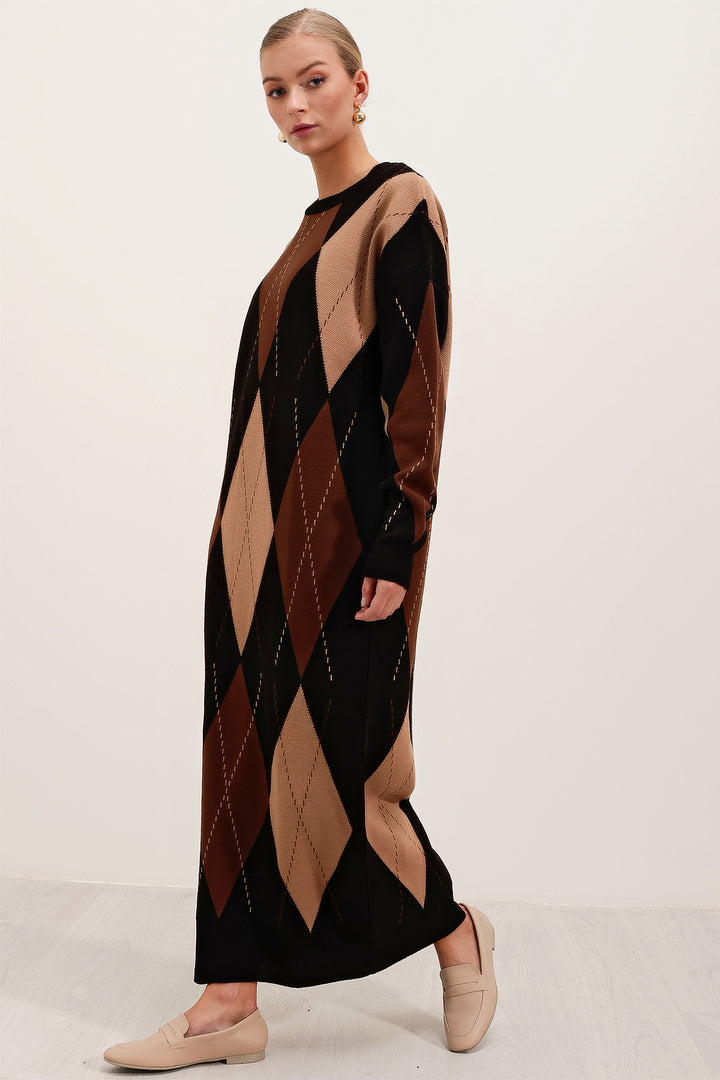 BGD Women Long Knit Dress - Black - Evesham