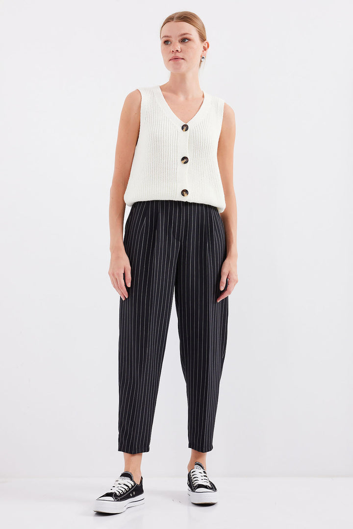 BGD Women Buttoned Short Knit Vest - Ecru - Avondale