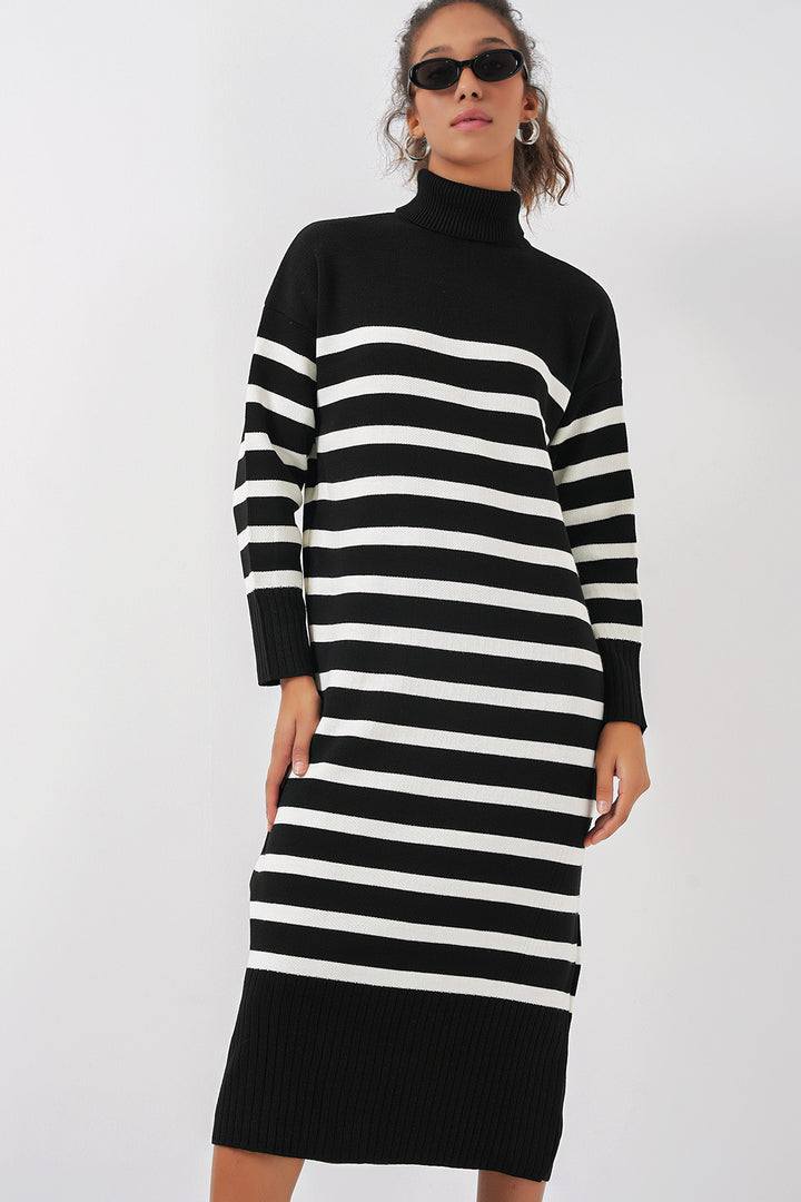 BGD Women Long Knit Dress - Black - Bocholt