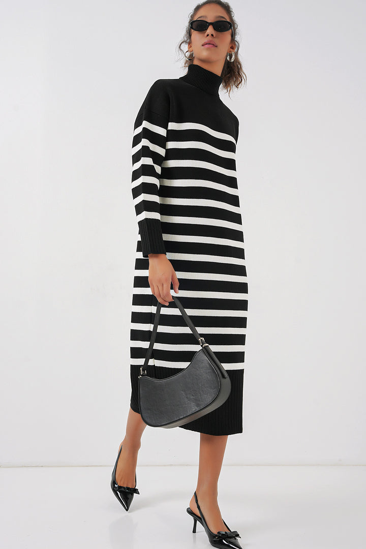 BGD Women Long Knit Dress - Black - Bocholt