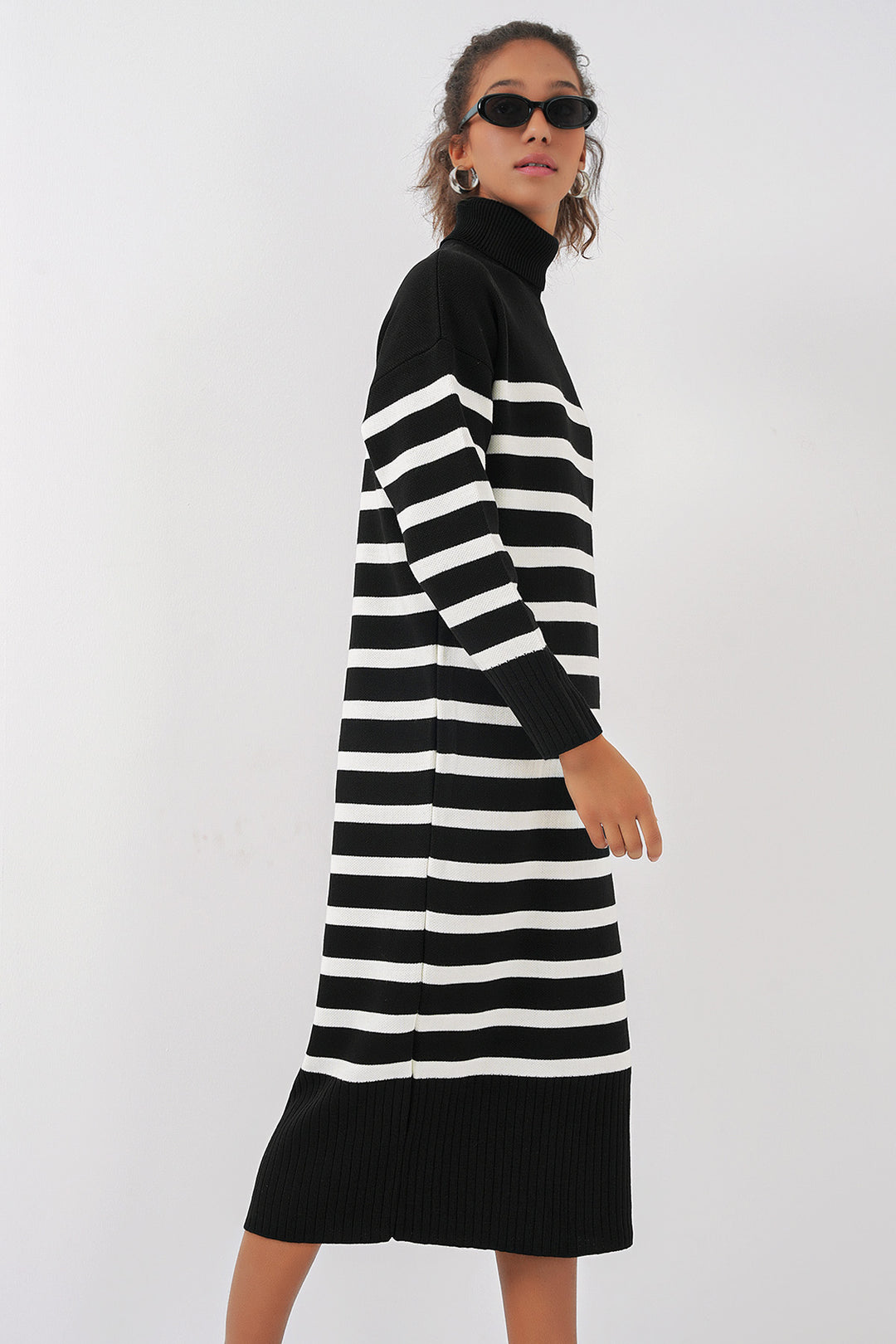 BGD Women Long Knit Dress - Black - Bocholt