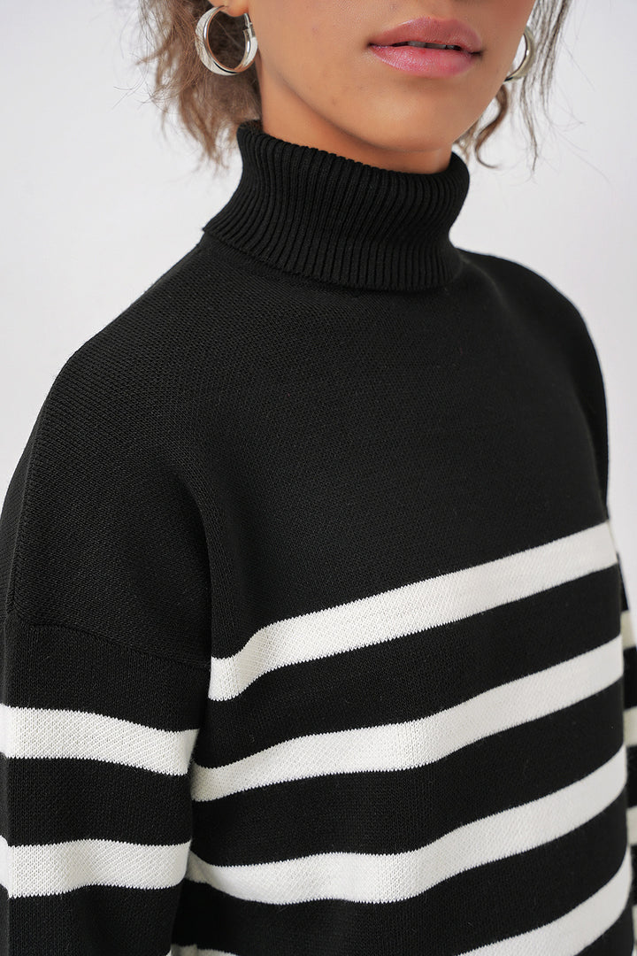 BGD Women Long Knit Dress - Black - Bocholt