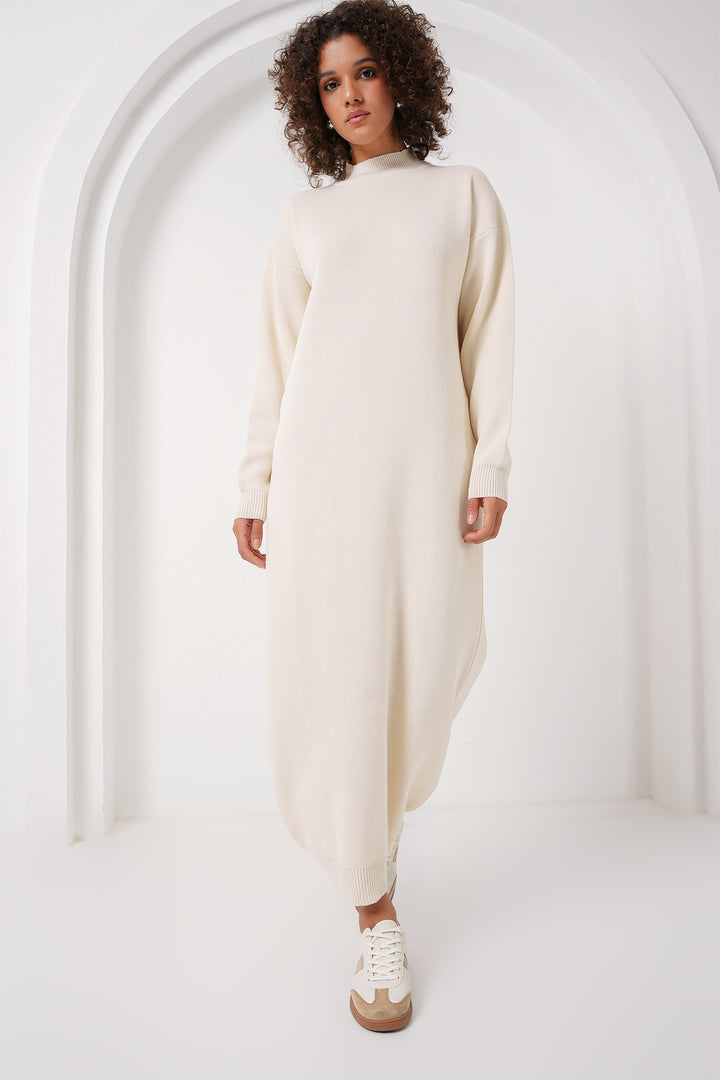 BGD Women Long Knit Dress - Cream - Mitrovicë