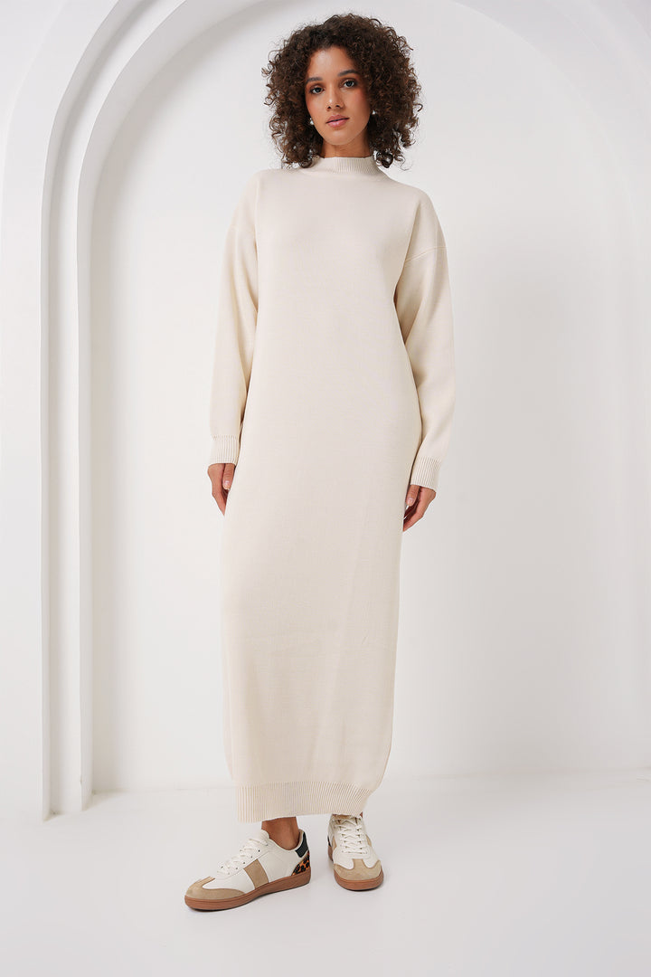 BGD Women Long Knit Dress - Cream - Mitrovicë