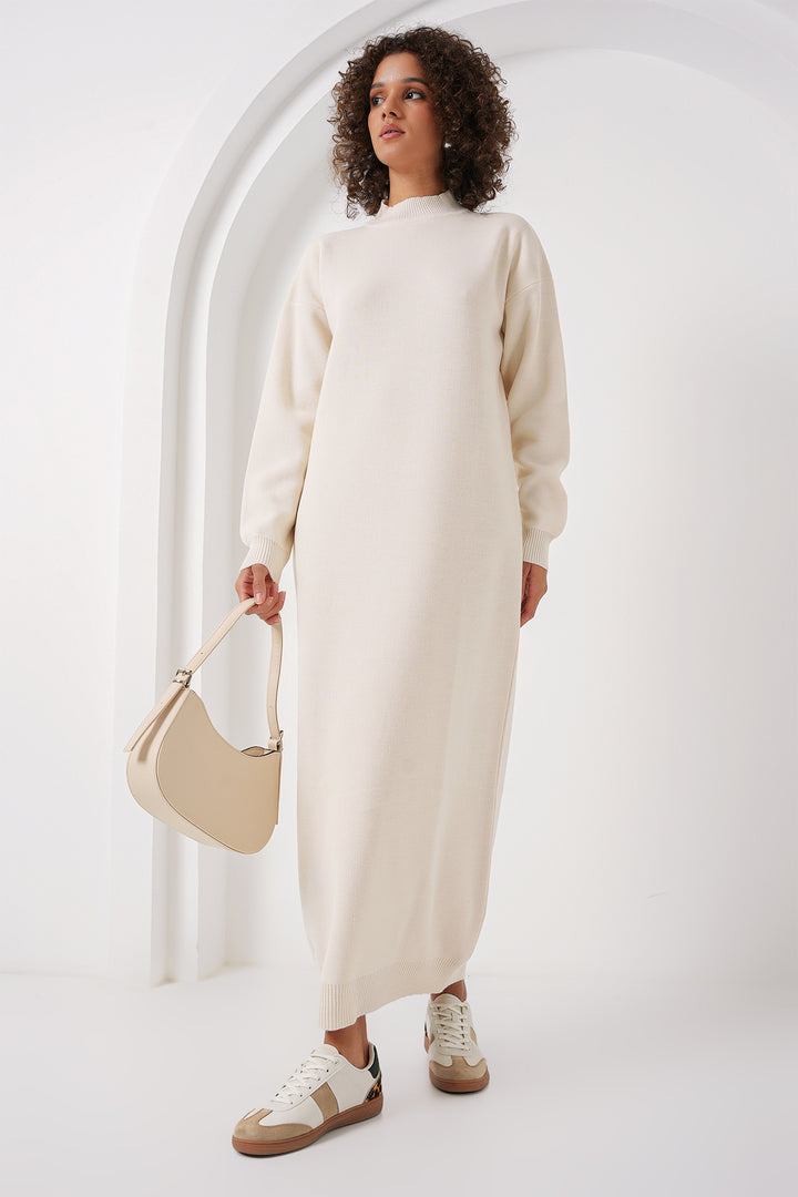 BGD Women Long Knit Dress - Cream - Mitrovicë