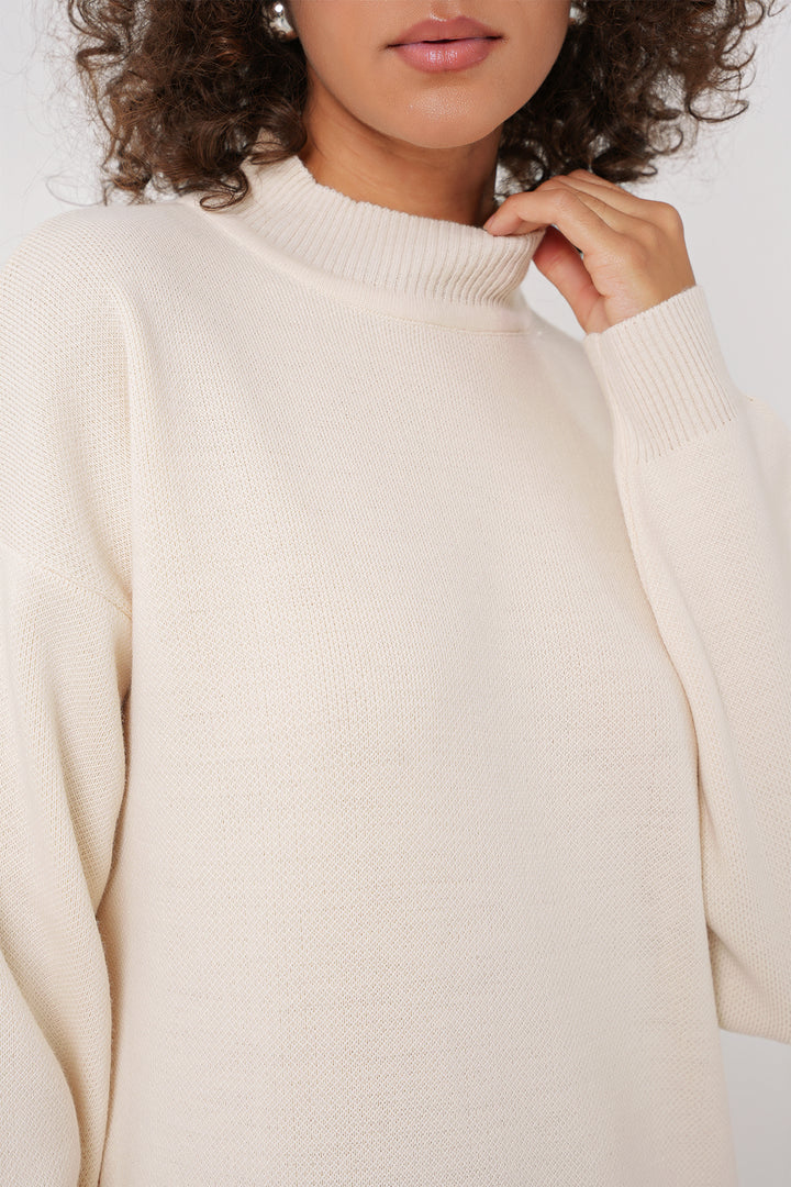 BGD Women Long Knit Dress - Cream - Mitrovicë