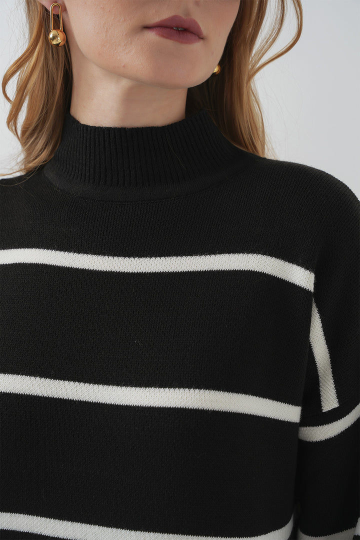 BGD Women Long Knit Dress - Dark Black - Littlehampton