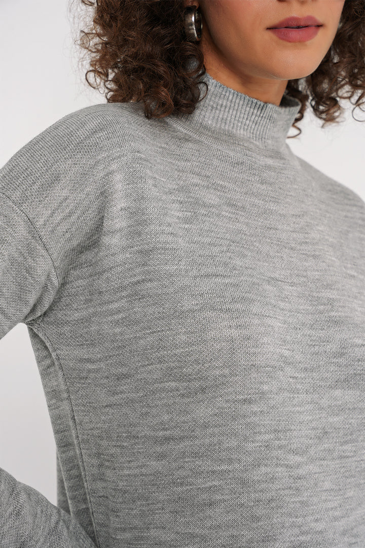 BGD Women Long Knit Dress - Gray - Paracho de Verduzco