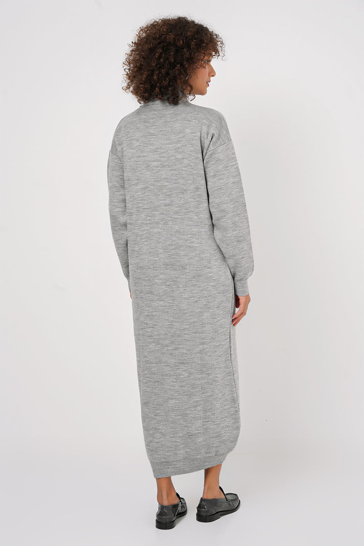 BGD Women Long Knit Dress - Gray - Paracho de Verduzco
