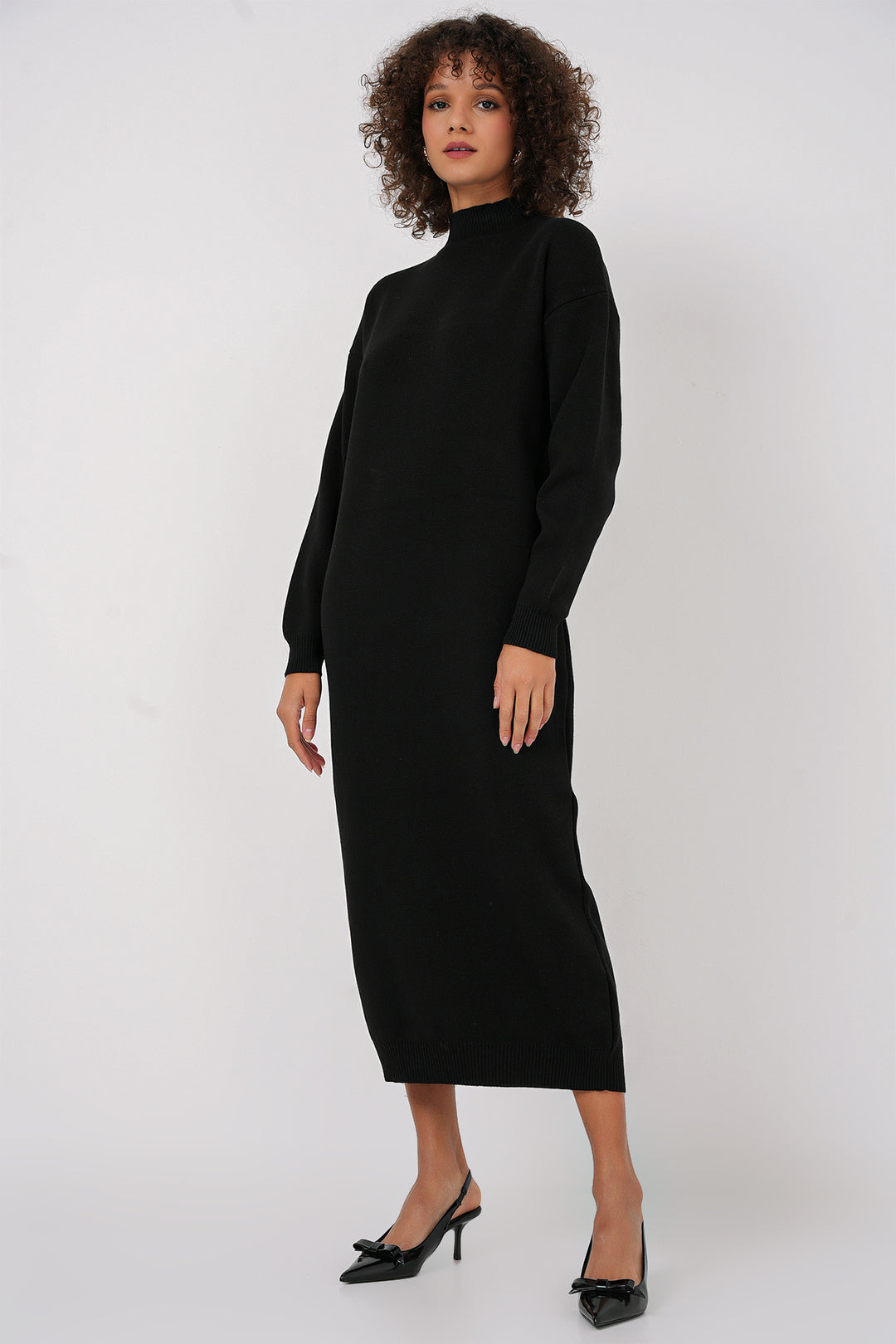 BGD Women Long Knit Dress - Black - Abington