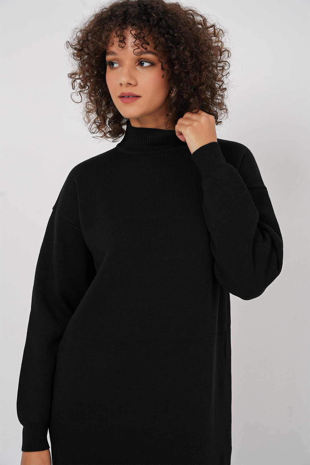 BGD Women Long Knit Dress - Black - Abington