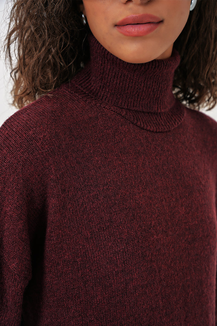 BGD Women Knit Skirt Sweater Set - Burgundy - Pueblo