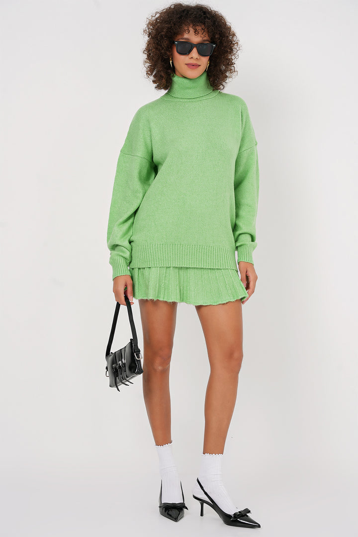 BGD Women Knit Skirt Sweater Set - Dark Green - Sarcelles