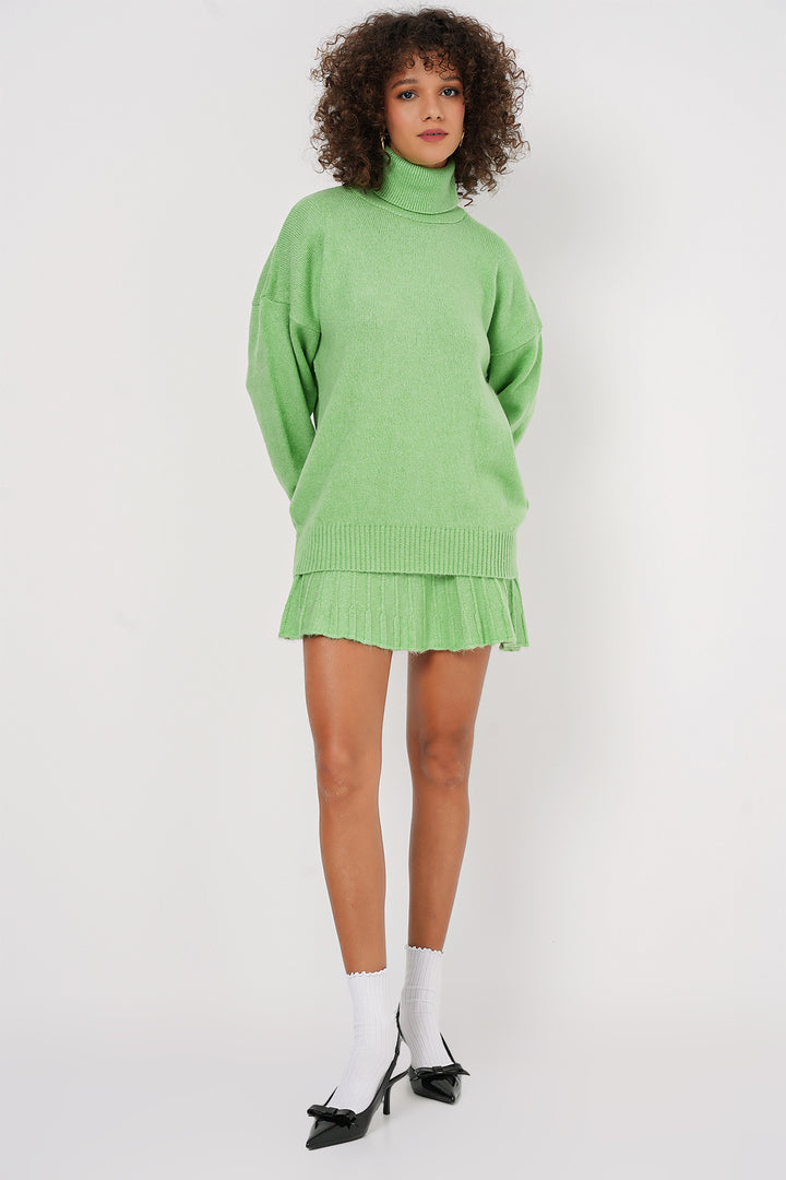 BGD Women Knit Skirt Sweater Set - Dark Green - Sarcelles